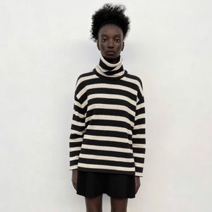 Zara Striped Turtleneck Sweater Size S